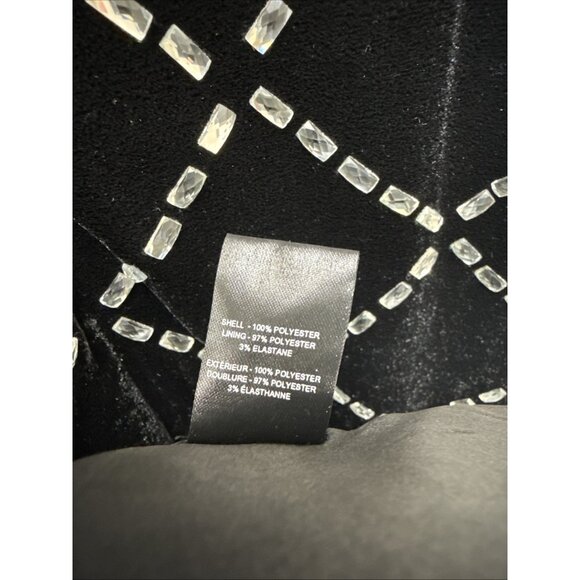 Ramy Brook Size 0 Black Omega Rhinestone Velvet Maxi Dress Spaghetti Straps - Picture 11 of 12